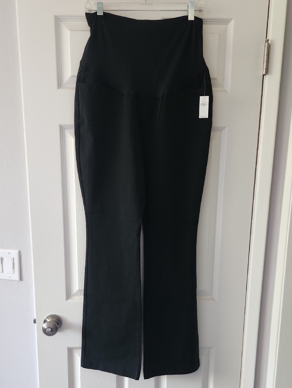 Old Navy PIXIE FLARE Black Maternity Full Panel Pants Size 14